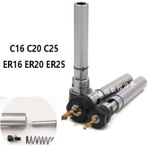 1pcs C16 C20 C25 TER ER16 ER20 ER25 80L 100L Floating telescopic extended tool holder Thread tapping tool holder cnc lathes