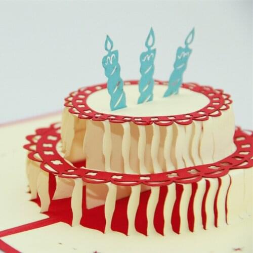 Qubiclife cubic life hand - in - hand card candles birthday cake creative 3D manufacturers custom