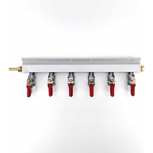 Gas Line Manifold Splitter 6 ways (5/16inch, 8mm Barb)