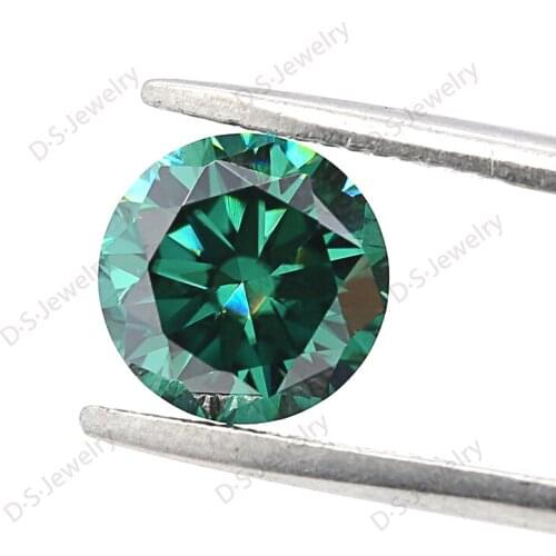 6.5mm cheapest green color Synthetic Moissanite with Round Brilliant cut moissanites loose stone