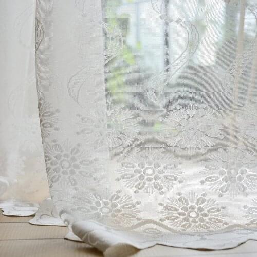 Modern Floral Jacquard Curtains Drape Panel Sheer Tulle For Living Room Door Kitchen Bedroom for kids rideau