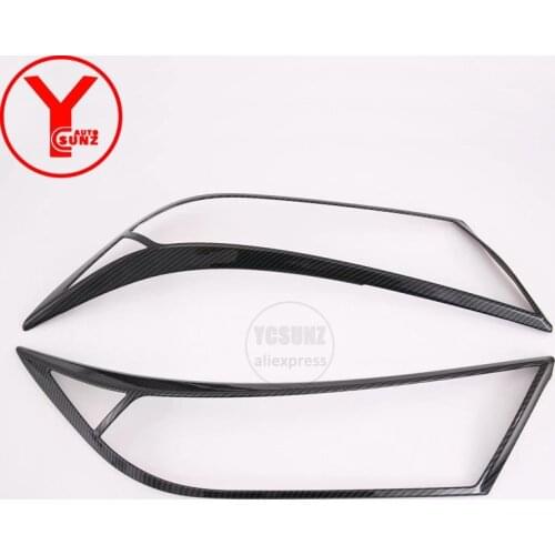 YCSUNZ ABS carbon car headlight cover exterior parts auto For toyota rav4 2019 accessories Lamp Hoods For toyota rav4 2019