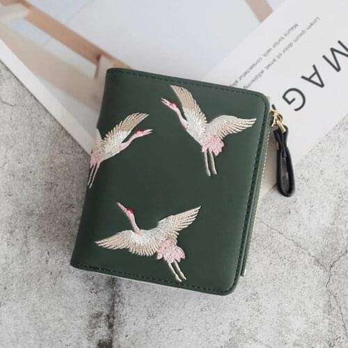 Wallet female 2021 fashion ladies purse mini embroidered short trendy personality wallet women QZ0090