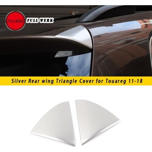 1 Pair Stainless Steel Car Rear Wing Triangle Cover Decoration Trim Sticker for Touareg 11-18 Car Styling Exterior Modification