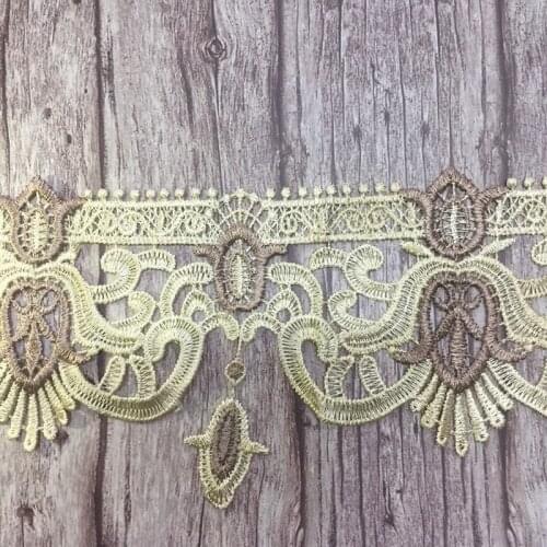 1 Yard Embroidered Water Soluble Lace Trim For Home Textiles Curtains Sofa Covers DIY Sewing Lace Fabric Supplies