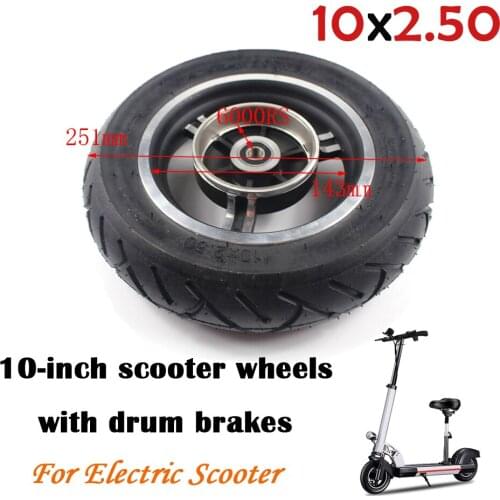 10-inch scooter 10x2.5 inflatable wheels with drum brakes for 10-inch electric scooter tires accessories electric wheels