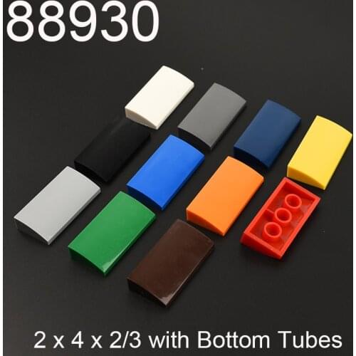 10pcs 88930 Slope Brick Curved 2 x 4 x 2/3 No Studs, with Bottom Tubes Building block accessories parts MOC DIY Education Toys