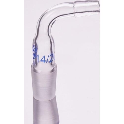 2pcs Bent suction connector,External grinding,Male 14/20,Bent head grinding,Bent tube grinding