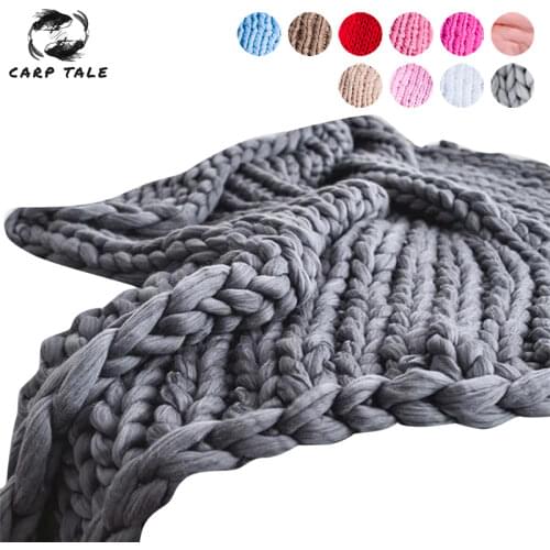 200*200cm Rapid transportation Fashion Hand Chunky Knitted Blanket Thick Yarn Bulky Knitting Throw Blankets Sofa Throw