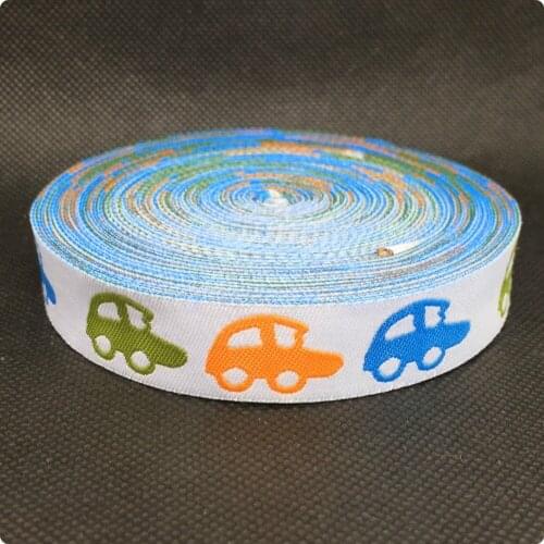 2014 NEW wholesale 5/8 '(16 mmx10yards) 100% Polyester Woven Jacquard Ribbon with buggy