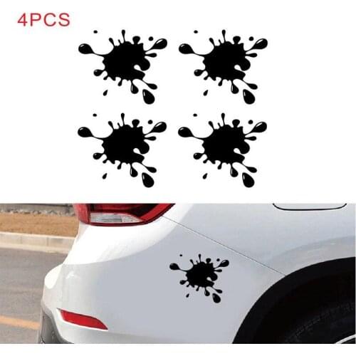 4pcs Black Car Stickers Funny Water Droplets Shape Decal Vinyl Sticker Decal Waterproof Car Styling Bumper Window Car Decoration