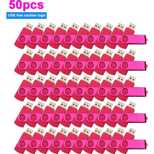 50pcs Super 32GB pendrive metal USB flash drive 4gb 8gb 16GB 32GB 64GB 128GB pen drive USB2.0 tiny memory stick U Disk cle usb