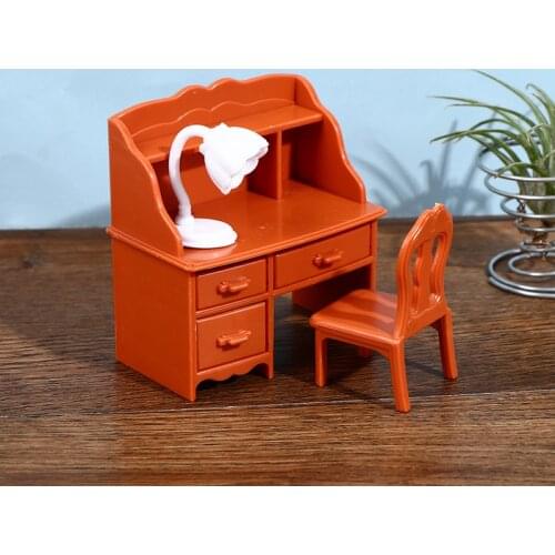 8Pc/Set Doll House Bedroom Dressing Cabinet Table And Chair Mirror Table Lamp Toy House Decor Classic Toys for Child Kids Gift