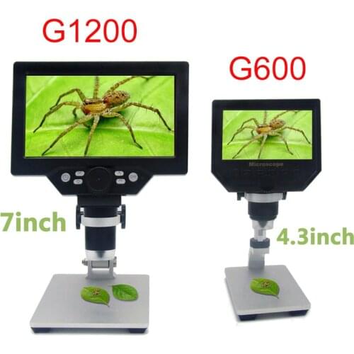 G1200 1-1200X HD digital microscope Video Microscope 12MP 7 Inch Color Screen LCD Display Continuous Amplification Magnifier