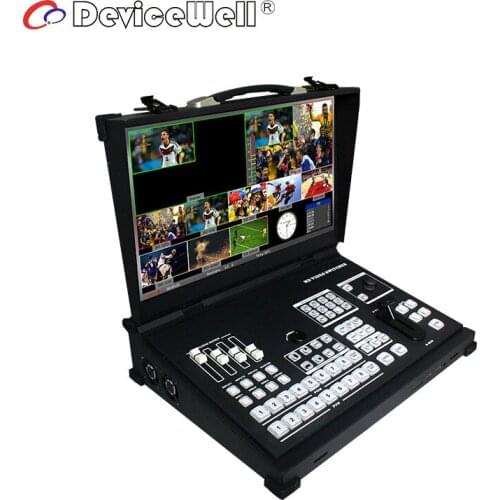 DeviceWell HDS9110 Hd Production 10 Channel 1080P SDI T-Bar Cut Auto Live Video Switcher