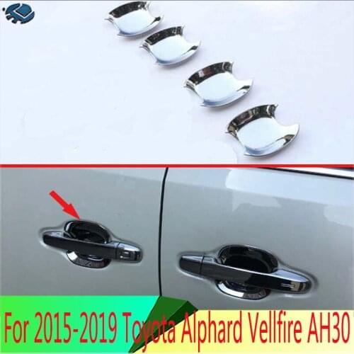 For 2015-2019 Toyota Alphard Vellfire AH30 Car Accessories ABS Chrome Door Handle Bowl Cover Cup Cavity Trim