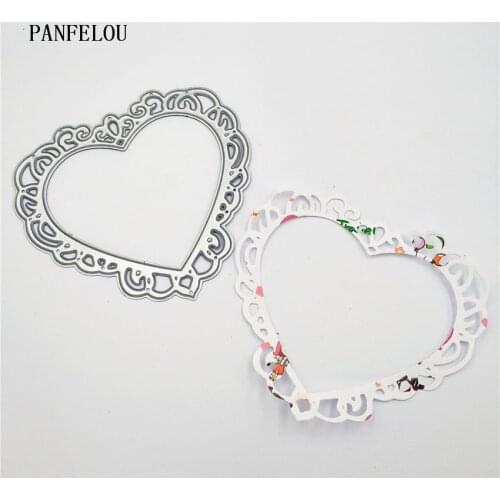 PANFELOU Heart photo frame Scrapbooking DIY Halloween Embossing mould card paper die stencils punch Metal cuts dies cutting
