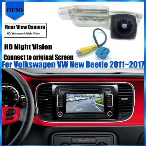 HD fisheye Rear Camera For Volkswagen VW New Beetle 2011 2012 ~ 2017 Connect Original Screen RCA Backup Parking Reversing Camera