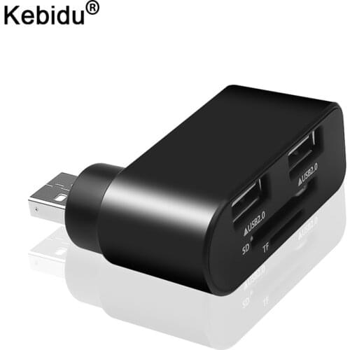 Kebidu multi usb2.0 hub 2 port adapter splitter Power Interface SD TF Card Reader for MacBook Air computer laptop High Quality
