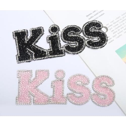 3Pcs Letter Hotfix Rhinestone Patches DIY Motif Iron on Patches Applique Badge For Heat Transfer Clothing Shoe Bag Sticker
