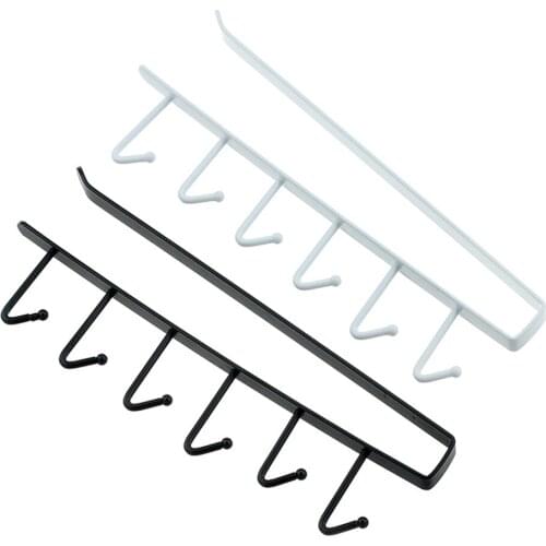 Multifunction Matel Hook Cupboard Mug Holder Shelf Mug Hooks Rack Hanger Coffee Cup Storage Holder For Kitchen Accessories