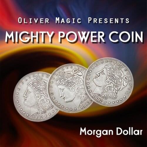 Mighty Power Coin (Morgan Dollar) by Oliver Magic Tricks Satge Close Up Magia Fun Coin Penetration Magie Illusion Gimmick Props