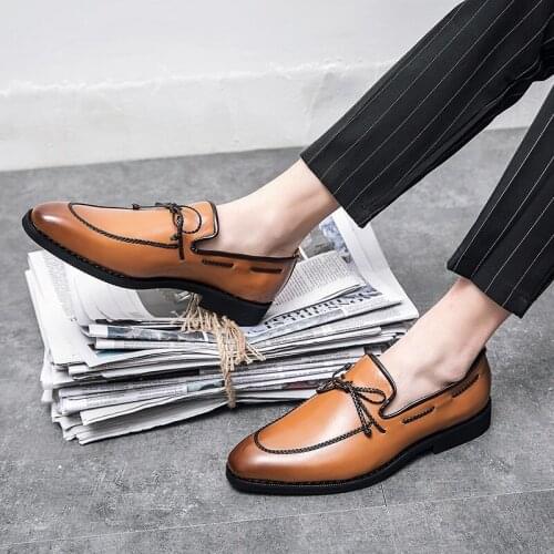 Summer Leather Shoes Fashion Trend Loafers Dress Shoes For Men Mules Casual Sneaker Black Moccasins Stylish Mens Formal