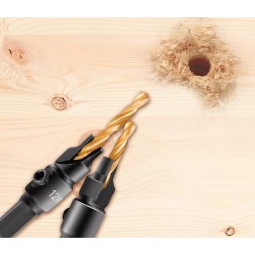 5pcs Countersink Drill Woodworking Drill Bit Set Drilling Pilot Holes For Screw Sizes #5 #6 #8 #10 #12