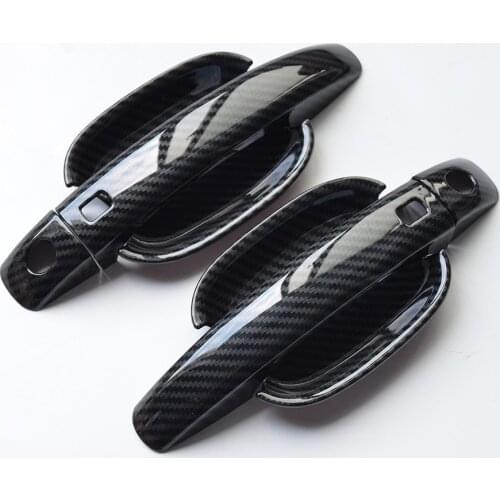 Carbon Fiber Printed Car Door Handle Cover Outer Bowls for Audi Q5 2009 2010 2011 2012 2013 2014 2015 Styling Accessories