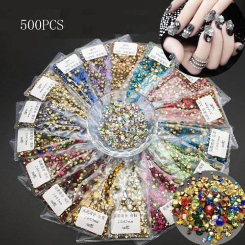 Swarovsky 25 Colors AB Color Opal Nail Rhinestone Set Sharp Bottom Multi-size Crystal Manicure for 3D Nail Art Decoration Rhines