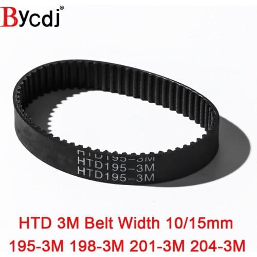 Arc HTD 3M Timing belt C= 195 198 201 204 width 6/7/9/10/15/17mm Teeth 65 66 67 68 HTD3M synchronous 195-3M 198-3M 201-3M 204-3M