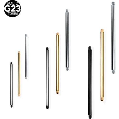 10pcs/lot 14G Titanium Straight Barbell Piercings Bar Piercing Replacement Accessories 6mm-40mm Post Only No Ends Earring Studs