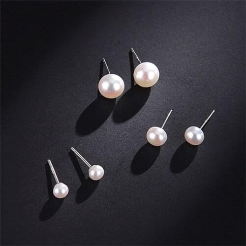 2020 Wholesale AAAA High Luster White 4-10mm 100% Imitation Pearls Stud Earrings for Women Earrings