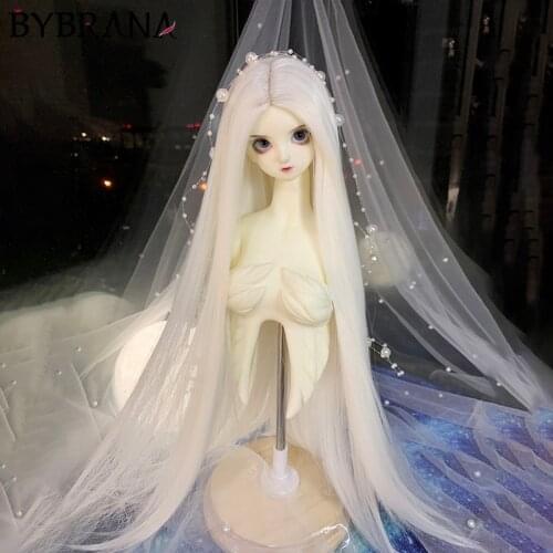 Bybrana Bjd Doll 1/3 1/4 1/6 1/8 Middle Point Straight Hair Length 70cm High Temperature Silk Wig