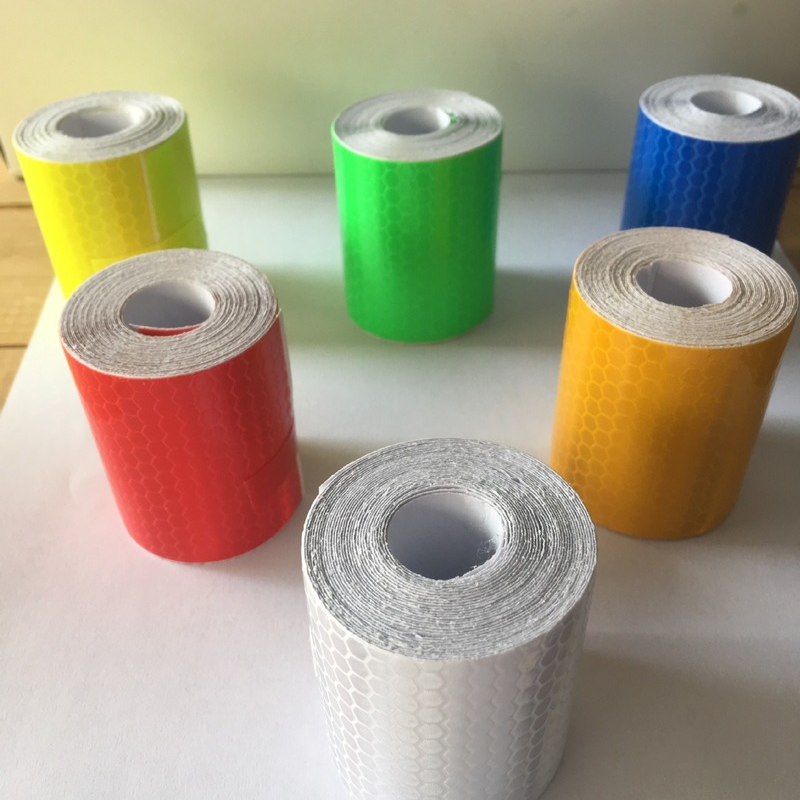 5cm*1m Waterproof Warning Tape Sticker for Car Bike Body Warning Light Reflector Protective Sticker Reflective Film Safety Mark