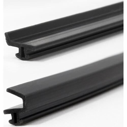 Silicone Rubber Gasket Weatherstrip for Aluminium Window Insert Slot Sealing Strip T V Shape 10m for 1-5mm Gap Black