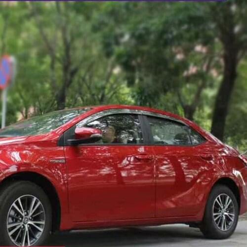 Brand New 1 Set Chrome Side Rain Guard Deflectors Vent Sun Shade Window Visors For Toyota Levin 2014-2018