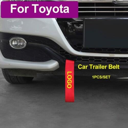 1pcs 27x5cm Car Bumper Ropes Belt Tow Strap With Car Logo Red/Black for Carolla Camry Reiz Sienna prius Land Cruiser Rav4