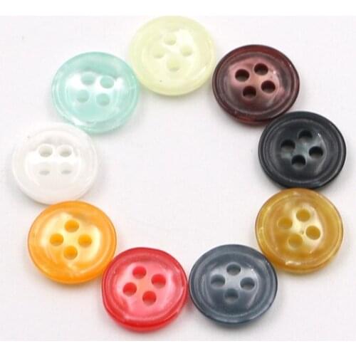 10pcs/lot Color round four-eyed imitation shell buckle shirt cardigan button shirt button manual DIY children clothes button