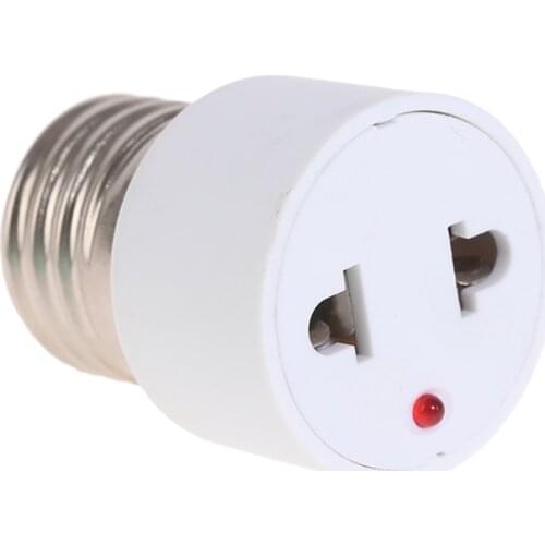 220V E27 ABS White Connector Accessories US/EU Plug Screw Bulb Base Adapter