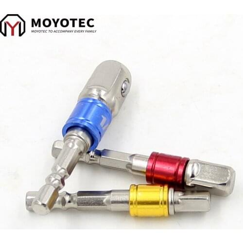 MOYOTEC 3PC 1/4 3/8 1/2" Hex Power Drill Bit Driver Socket Bits Set Adapter Wrench Sleeve Extension Bar For Screwdriver Bits