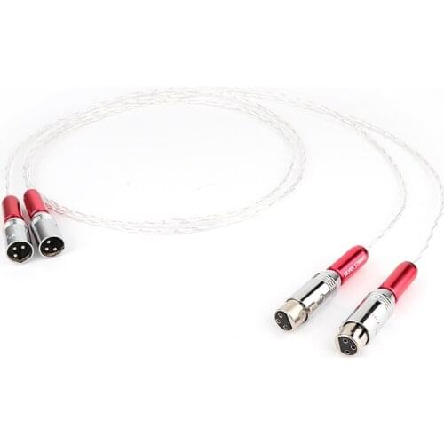 3AG Single Crystal Silver audio cable Hifi XLR interconnect cable with Gold plated plug for Amplifier CD player