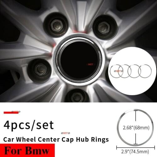 4pcs/lot Car Decoration 68mm 2.68inch Wheel Hub Cap Rings Aluminum Alloy For E60 E90 F10 F30 F15 E91 E92 E93 F02 E63 E64