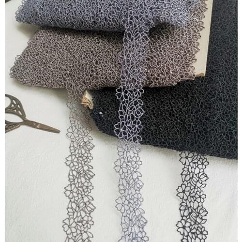 5 Meters Apricot Embroidery Quality Lace Fabric Trim Ribbons DIY Sewing Garment Handmade Materials