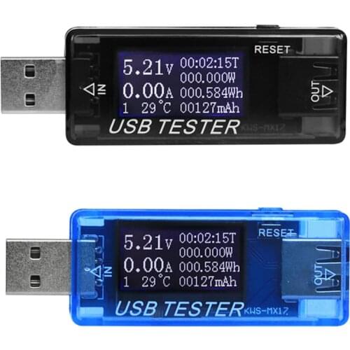 8 in1 QC2.0 3.0 4-30v Electrical Power USB Capacity Voltage Tester Current Meter Monitor Voltmeter Ammeter