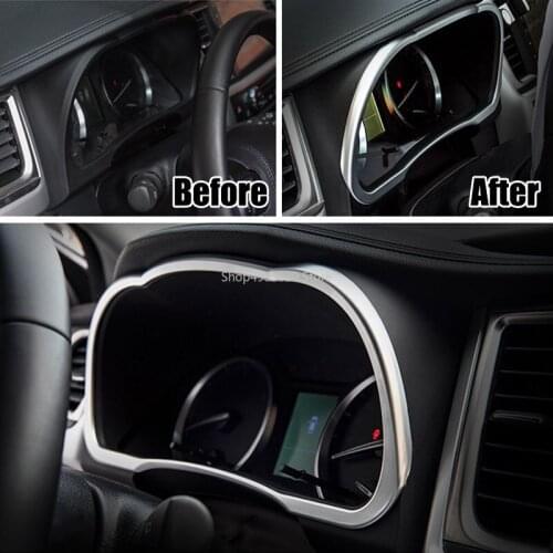 ABS Chrome Dashboard Instrument Gauge Panel Cover Trim Molding Decoration For Toyota Highlander Kluger 2015 2016 2017 2018 2019