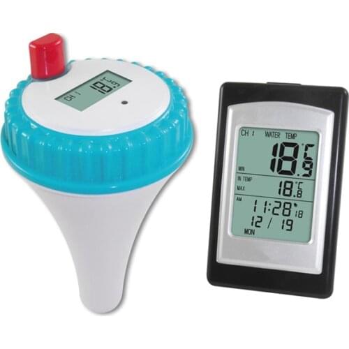 Bathtub Swimming Pool Wireless Thermometer Hygrometer Float Type LCD Indoor Outdoor Pond SPA Hot Tub Temperature Meter Tool