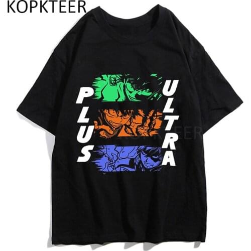 Plus Ultra My Hero Academia Midoriya Izuku T-shirts Men Women Tops Gothic Tshirt Vintage Japanese Style Harajuku Tops T-Shirt