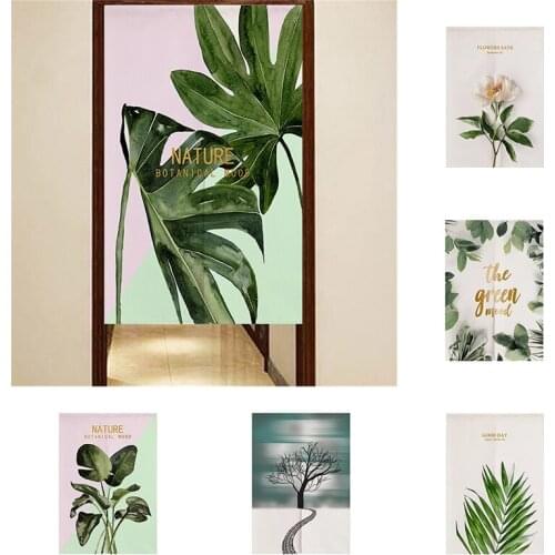 Cotton Linen Fabric Door Curtain Bedroom Kitchen Half Panel Curain Geomantic Hanging Curtain Home Decoration Blackout Curtain