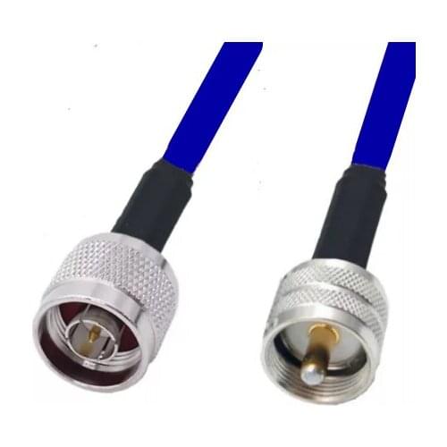 RG142 Double Shielded N Male to UHF Male Plug RF Coaxial Low Loss Cable 50ohm Blue Soft